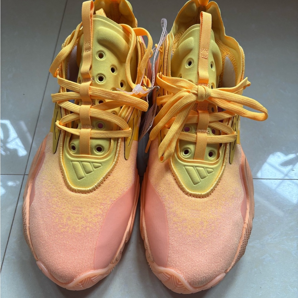 NEW with Tag Adidas Vibrant Yellow and Orange Sneakers Men’s size 9